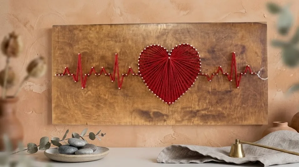 κάδρο string -art καρδιά